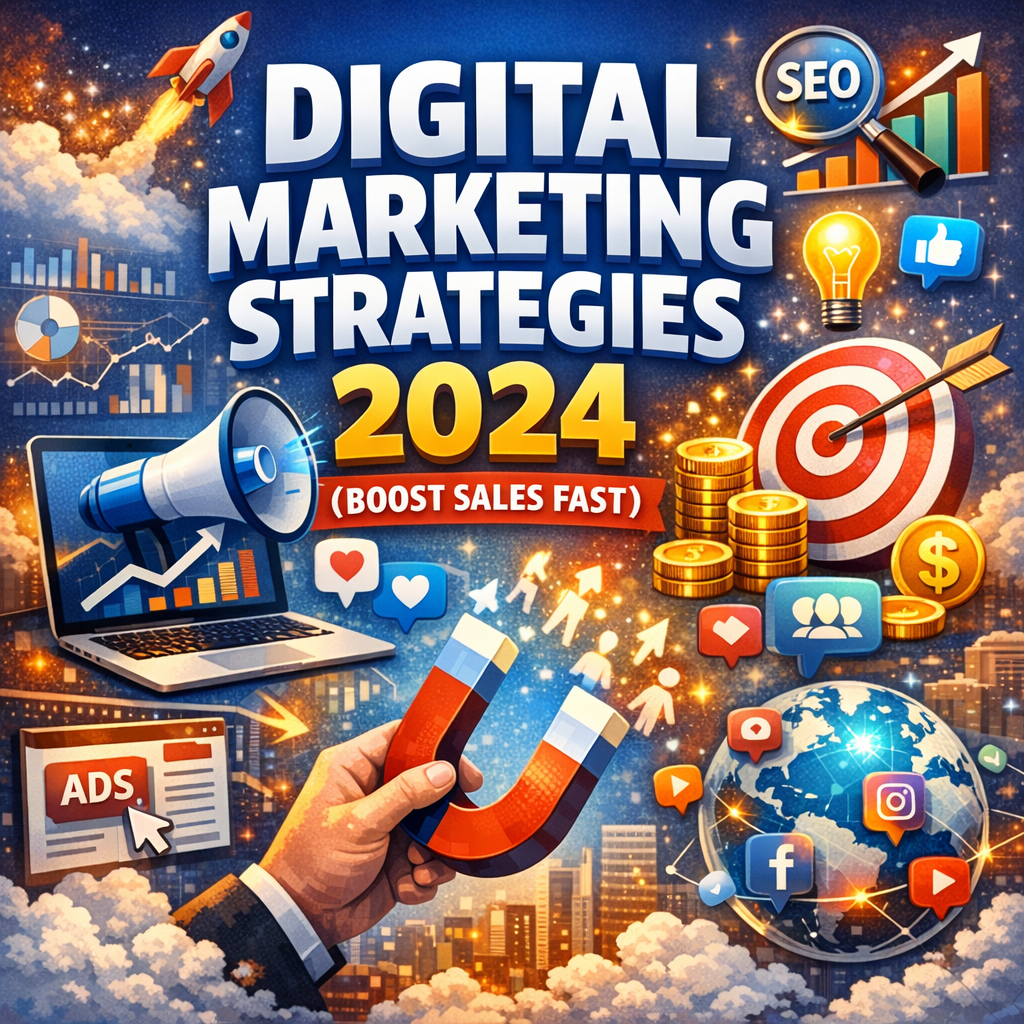 Illustration of Digital Marketing Strategies 2024 (Boost Sales Fast)