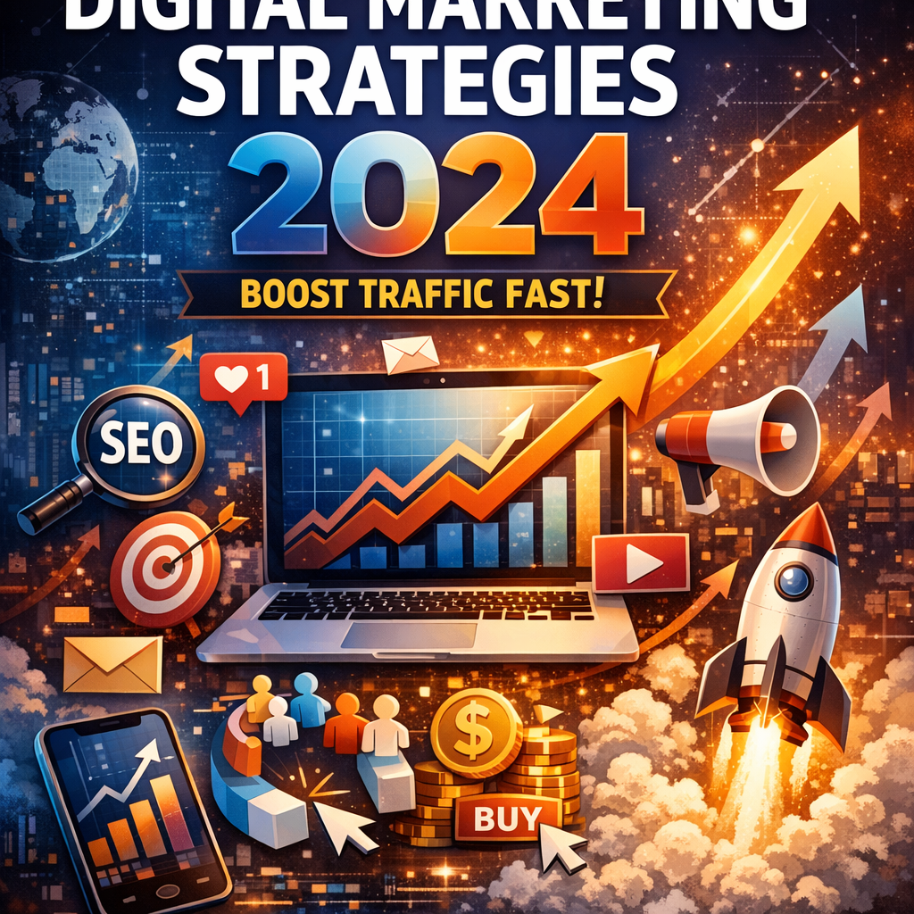 Illustration of Digital Marketing Strategies 2024 (Boost Traffic Fast)