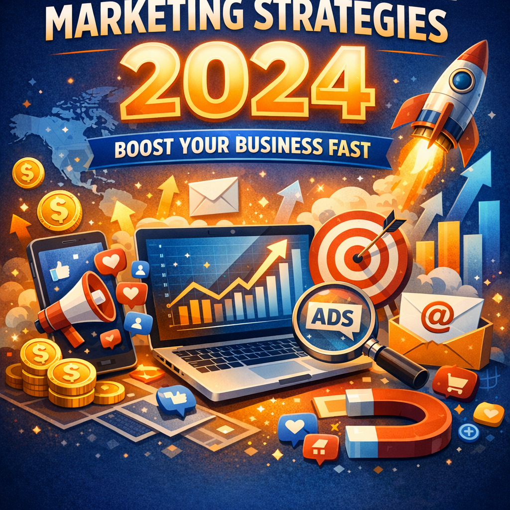Illustration of Digital Marketing Strategies 2024 (Boost Your Business Fast)