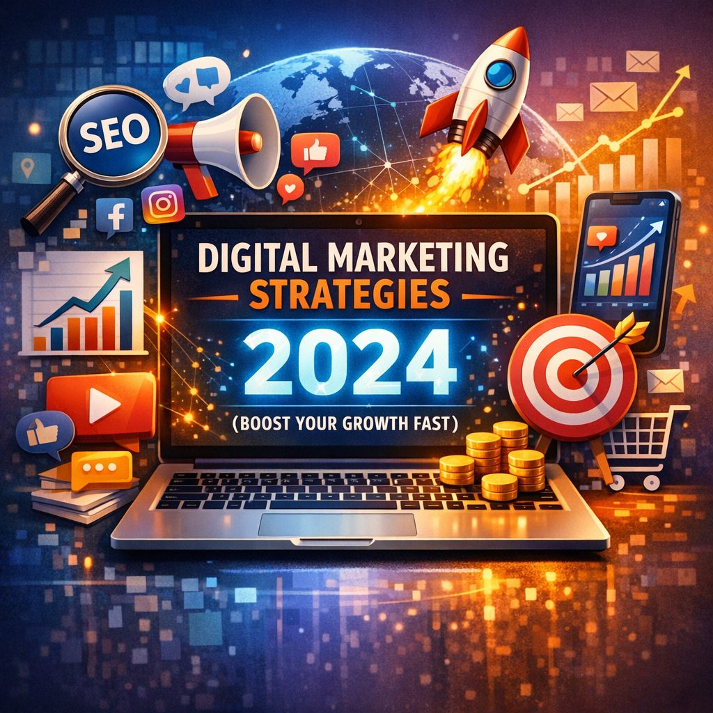 Illustration of Digital Marketing Strategies 2024 (Boost Your Growth Fast)