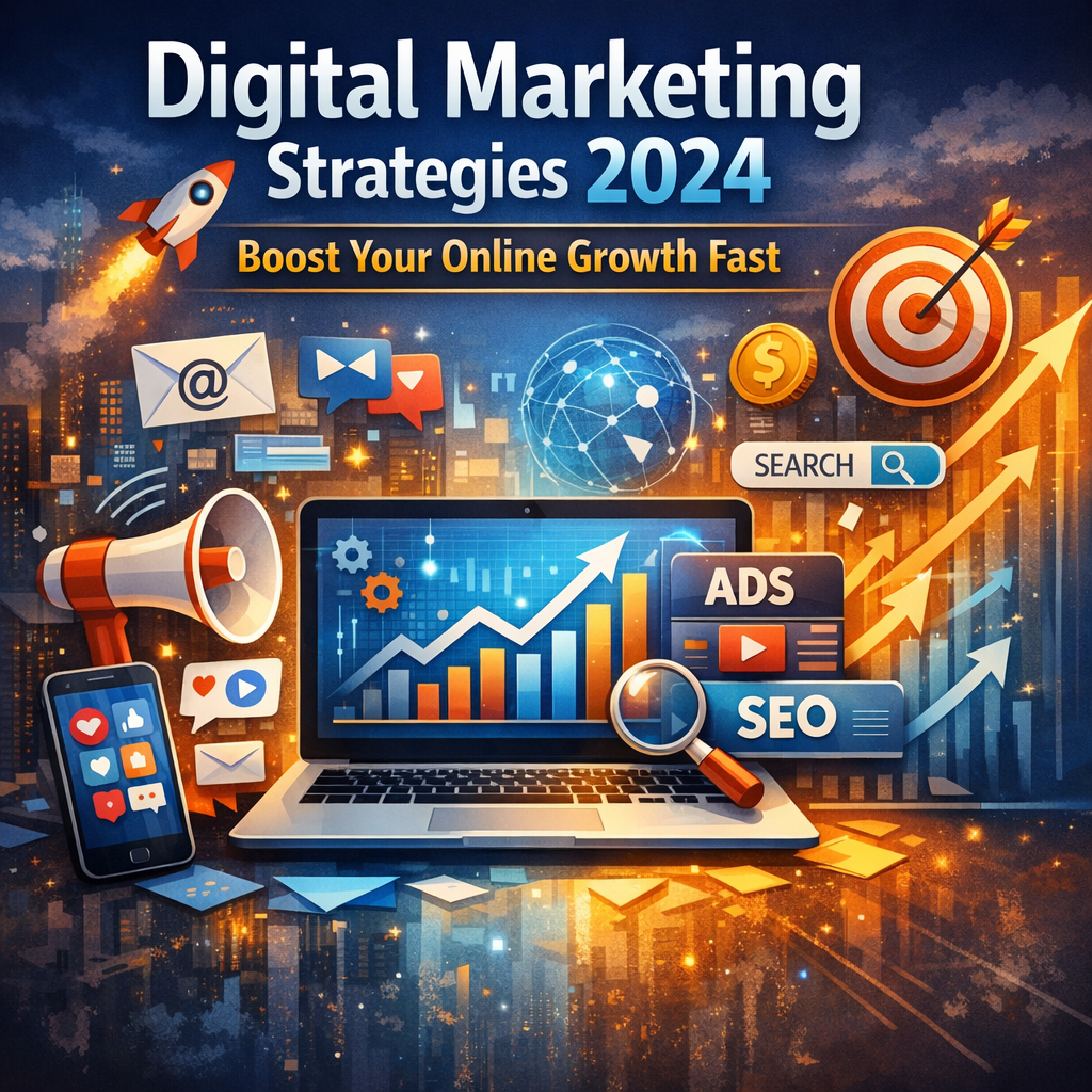 Illustration of Digital Marketing Strategies 2024: Boost Your Online Growth Fast