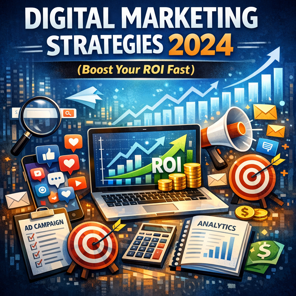 Illustration of Digital Marketing Strategies 2024 (Boost Your ROI Fast)