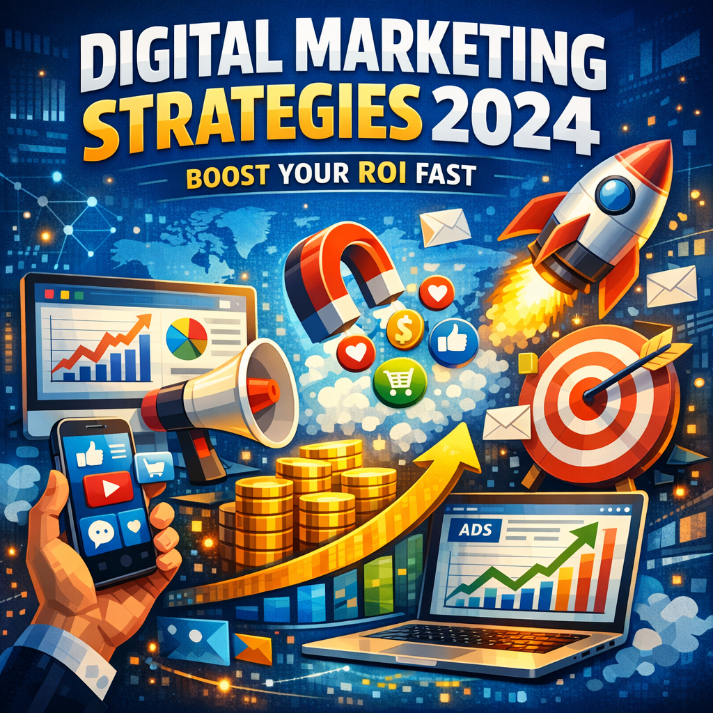 Illustration of Digital Marketing Strategies 2024 (Boost Your ROI Fast)