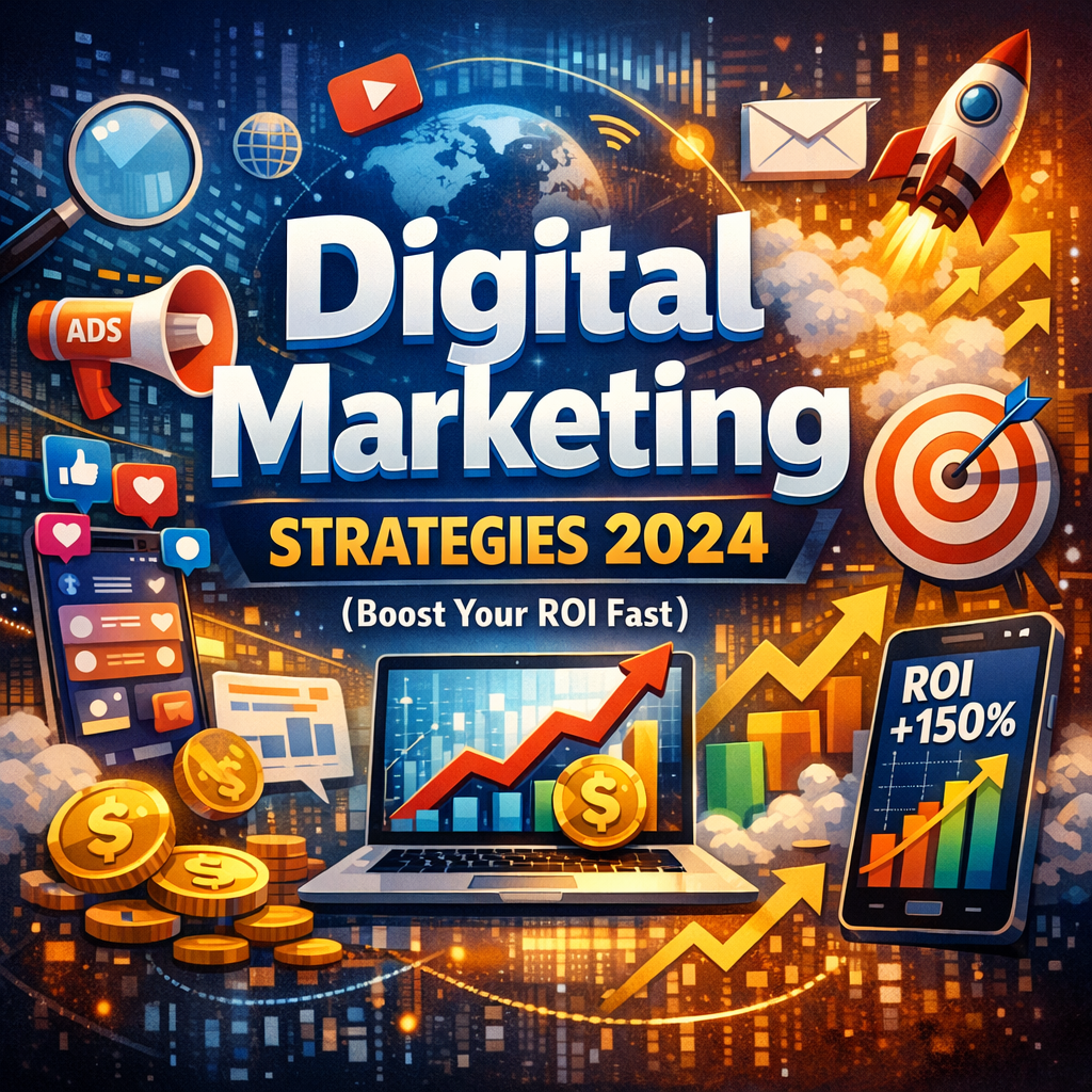 Illustration of Digital Marketing Strategies 2024 (Boost Your ROI Fast)