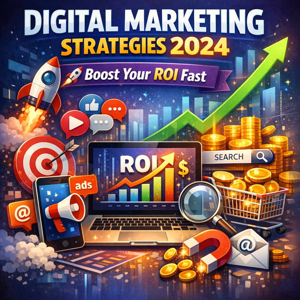 Illustration of Digital Marketing Strategies 2024 (Boost Your ROI Fast)