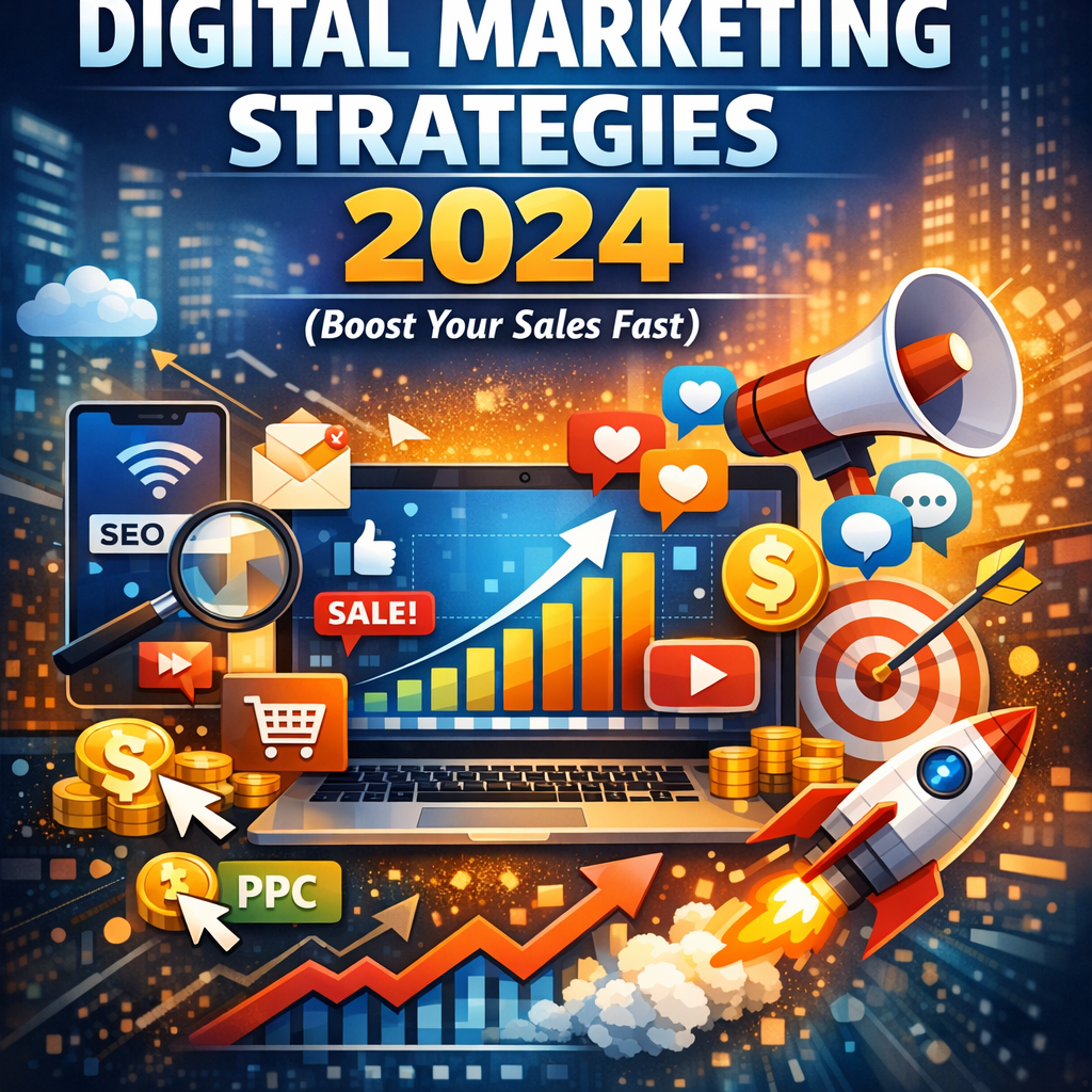 Illustration of Digital Marketing Strategies 2024 (Boost Your Sales Fast)