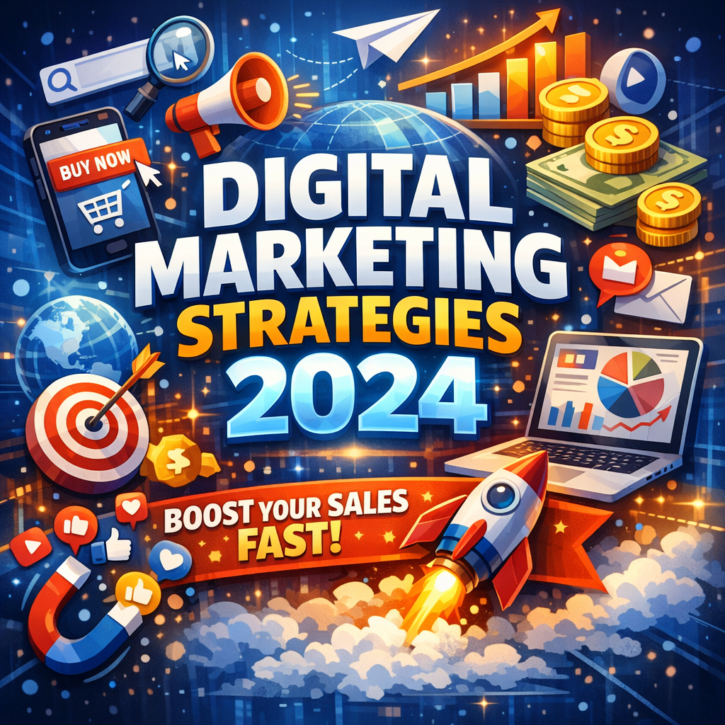 Illustration of Digital Marketing Strategies 2024 (Boost Your Sales Fast)