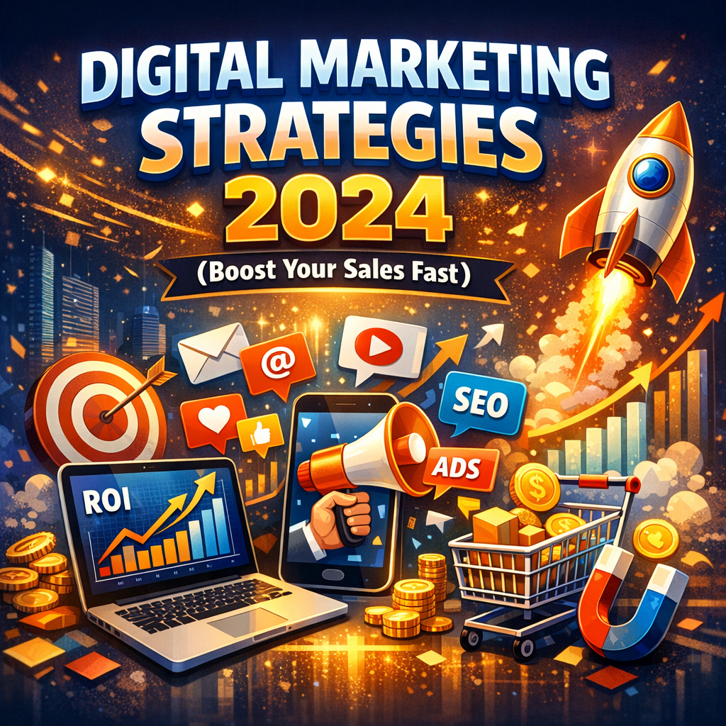 Illustration of Digital Marketing Strategies 2024 (Boost Your Sales Fast)