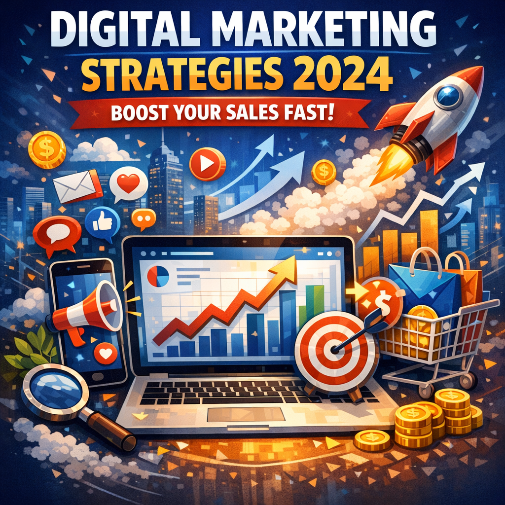 Illustration of Digital Marketing Strategies 2024 (Boost Your Sales Fast)