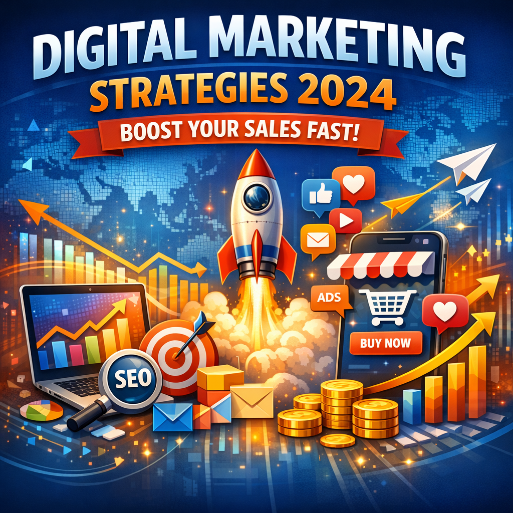 Illustration of Digital Marketing Strategies 2024 (Boost Your Sales Fast)