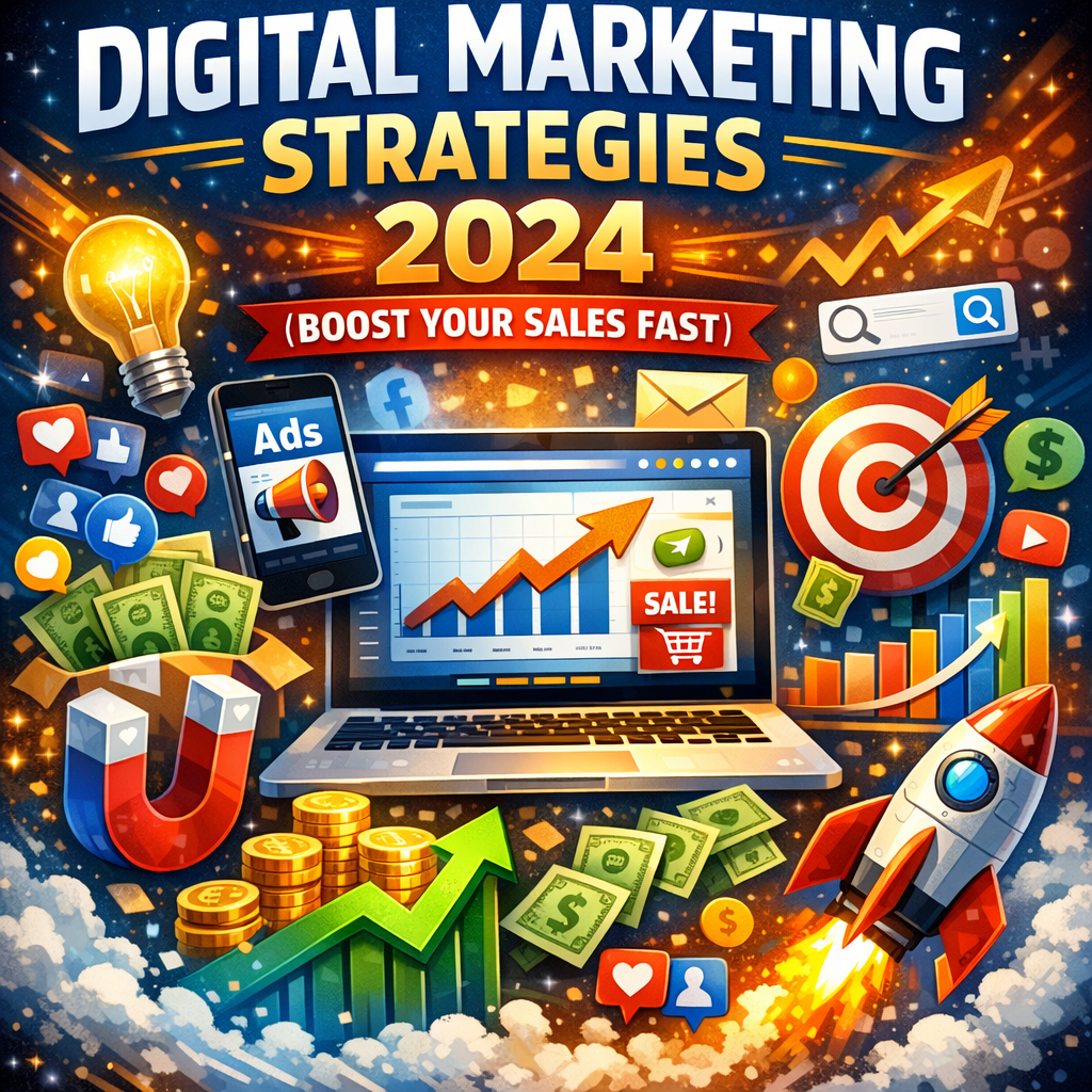 Illustration of Digital Marketing Strategies 2024 (Boost Your Sales Fast)