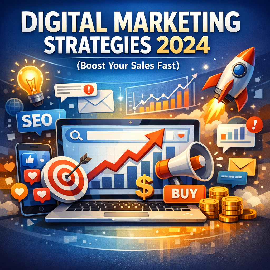 Illustration of Digital Marketing Strategies 2024 (Boost Your Sales Fast)