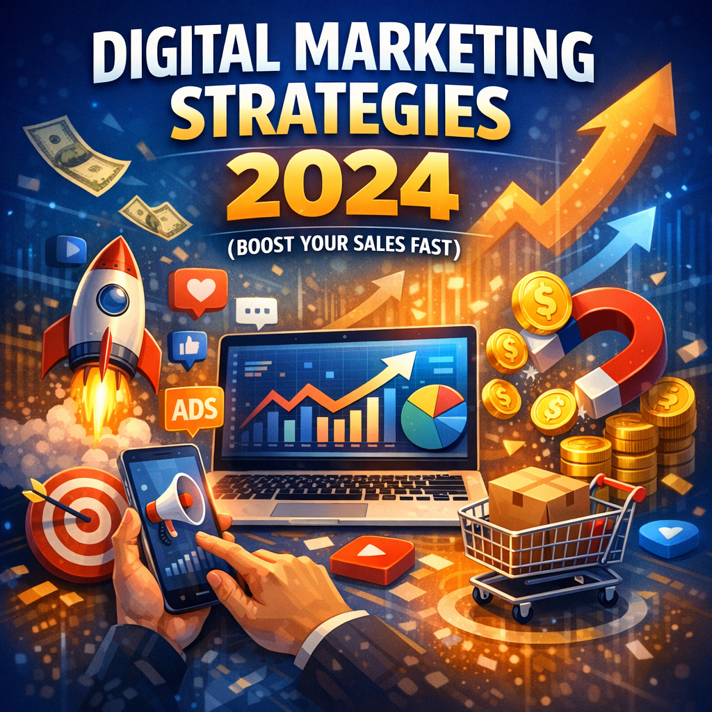 Illustration of Digital Marketing Strategies 2024 (Boost Your Sales Fast)