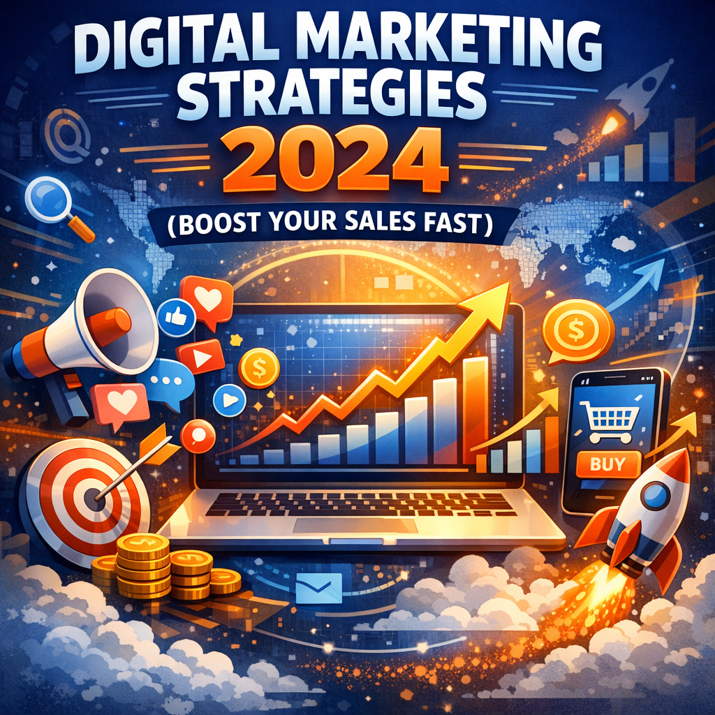Illustration of Digital Marketing Strategies 2024 (Boost Your Sales Fast)