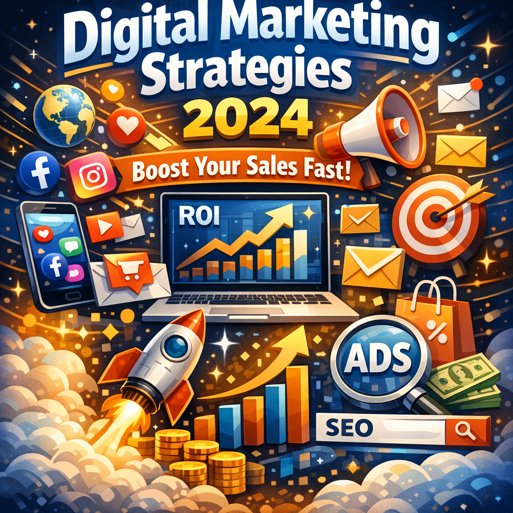 Illustration of Digital Marketing Strategies 2024 (Boost Your Sales Fast)