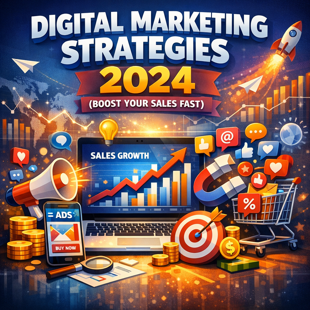 Illustration of Digital Marketing Strategies 2024 (Boost Your Sales Fast)