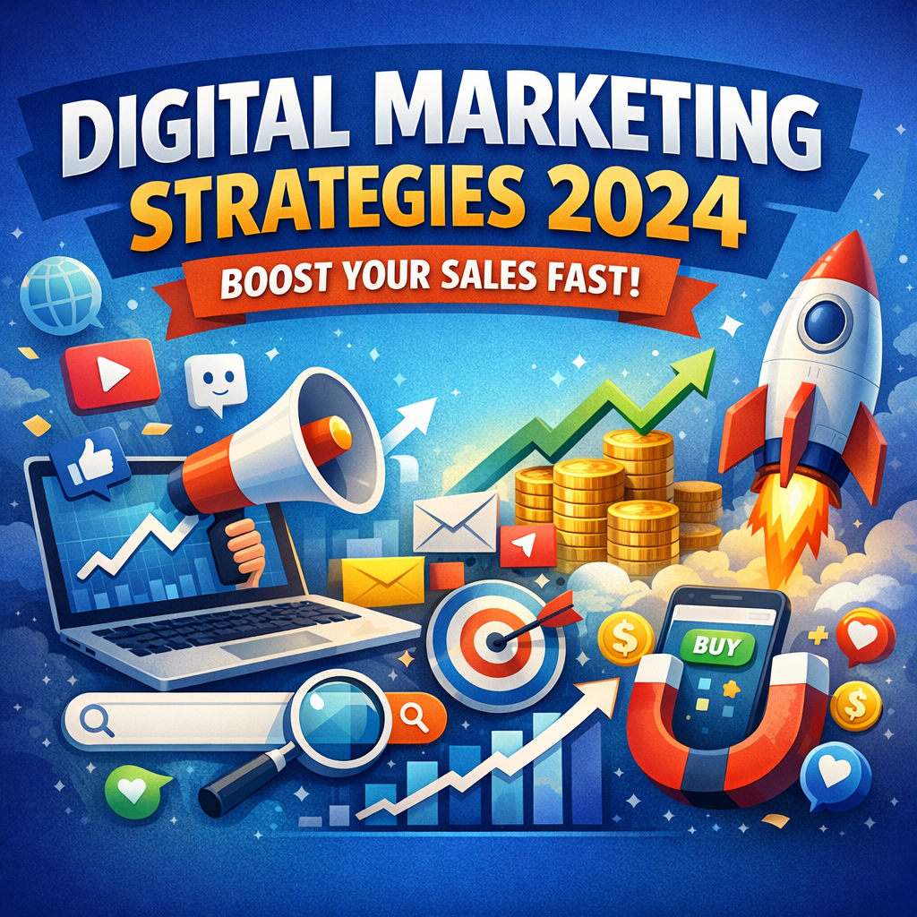 Illustration of Digital Marketing Strategies 2024 (Boost Your Sales Fast)