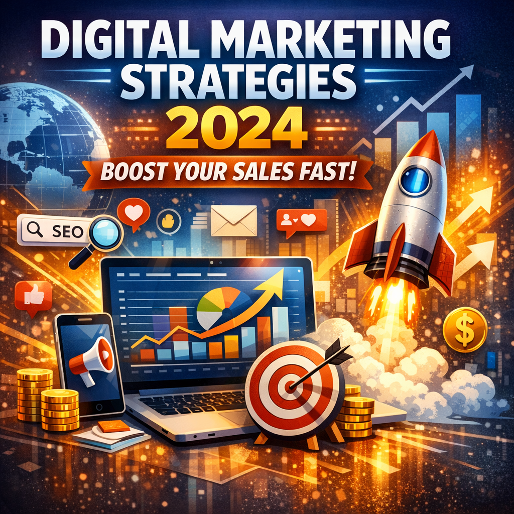Illustration of Digital Marketing Strategies 2024 (Boost Your Sales Fast)