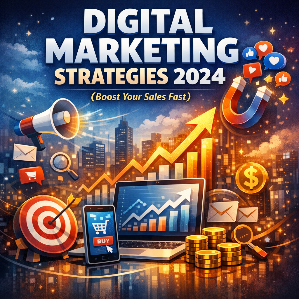 Illustration of Digital Marketing Strategies 2024 (Boost Your Sales Fast)