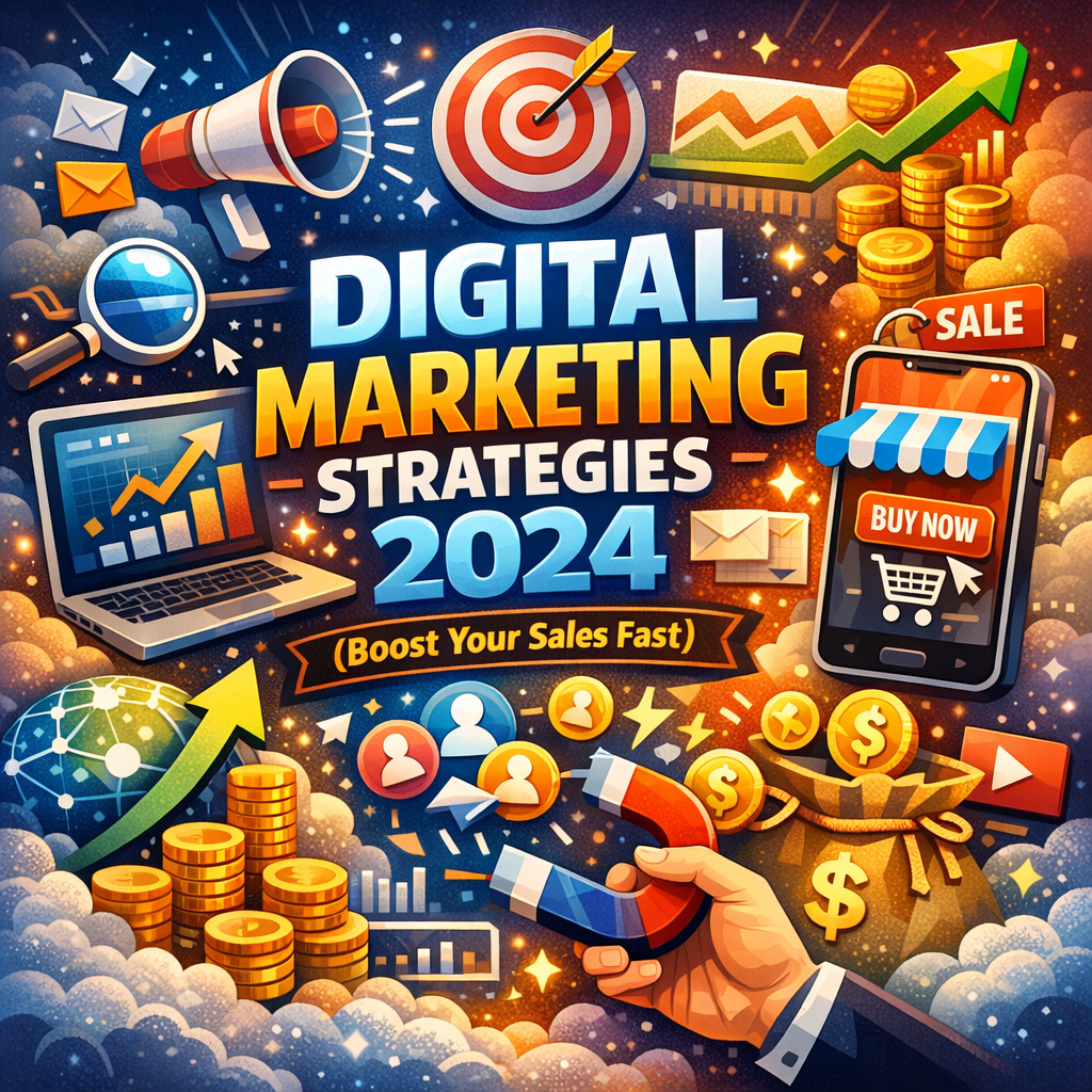 Illustration of Digital Marketing Strategies 2024 (Boost Your Sales Fast)