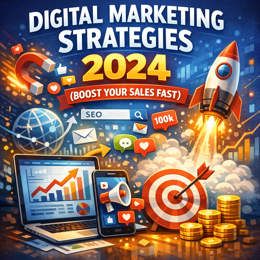 Illustration of Digital Marketing Strategies 2024 (Boost Your Sales Fast)