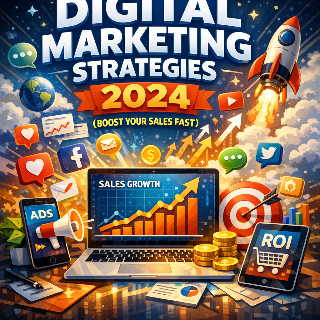 Illustration of Digital Marketing Strategies 2024 (Boost Your Sales Fast)