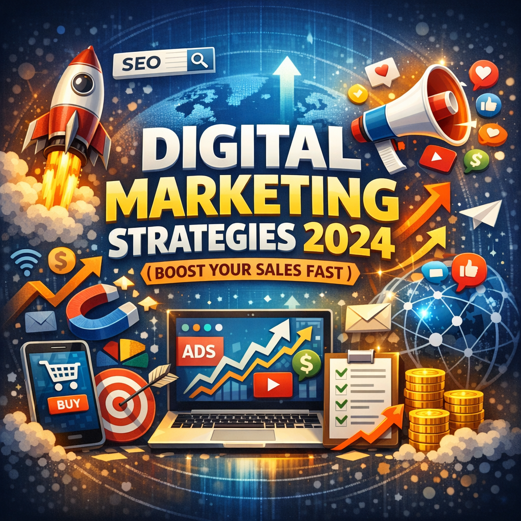 Illustration of Digital Marketing Strategies 2024 (Boost Your Sales Fast)