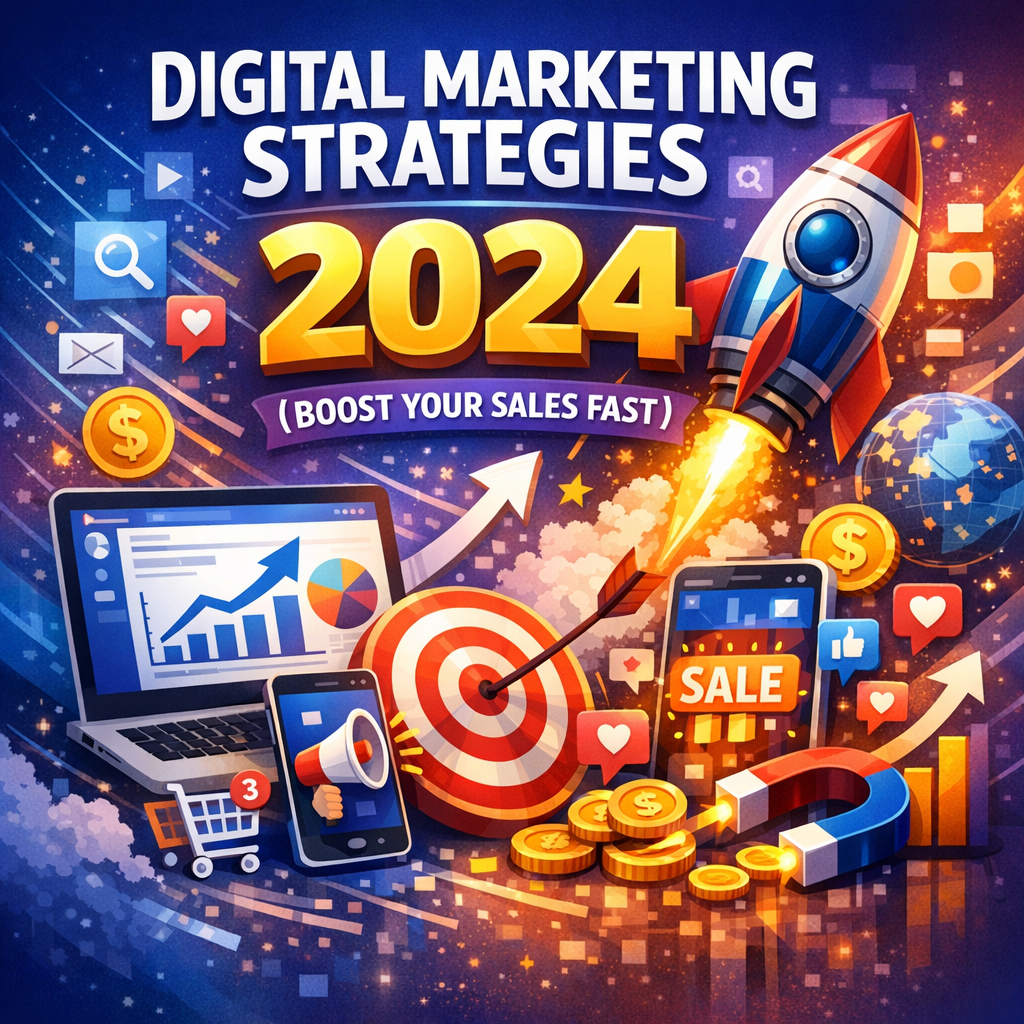 Illustration of Digital Marketing Strategies 2024 (Boost Your Sales Fast)