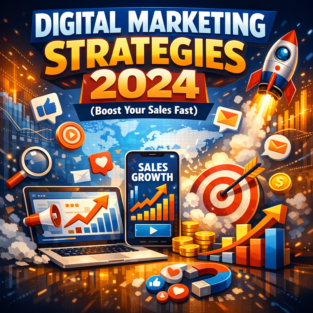 Illustration of Digital Marketing Strategies 2024 (Boost Your Sales Fast)