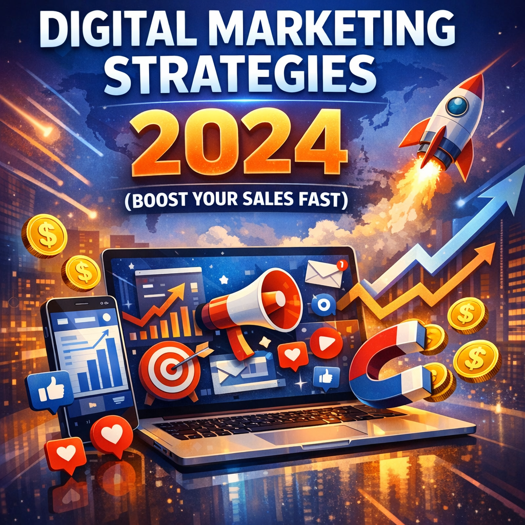 Illustration of Digital Marketing Strategies 2024 (Boost Your Sales Fast)