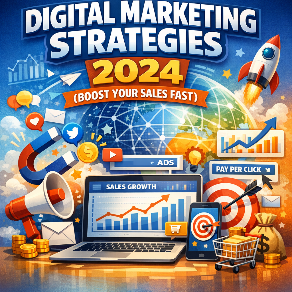 Illustration of Digital Marketing Strategies 2024 (Boost Your Sales Fast)