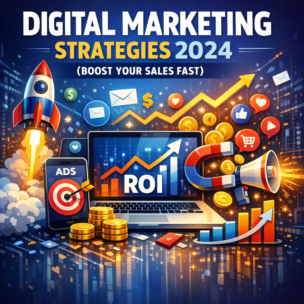 Illustration of Digital Marketing Strategies 2024 (Boost Your Sales Fast)