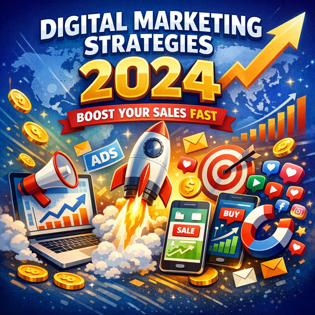 Illustration of Digital Marketing Strategies 2024: Boost Your Sales Fast