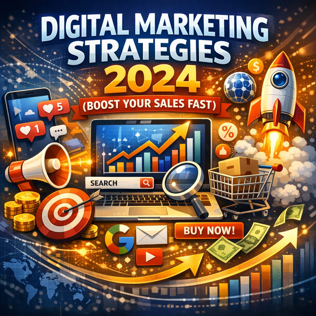 Illustration of Digital Marketing Strategies 2024 (Boost Your Sales Fast)