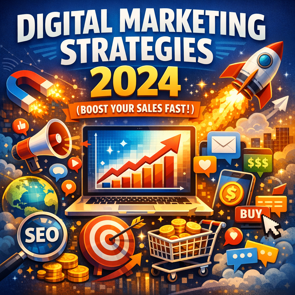 Illustration of Digital Marketing Strategies 2024 (Boost Your Sales Fast)