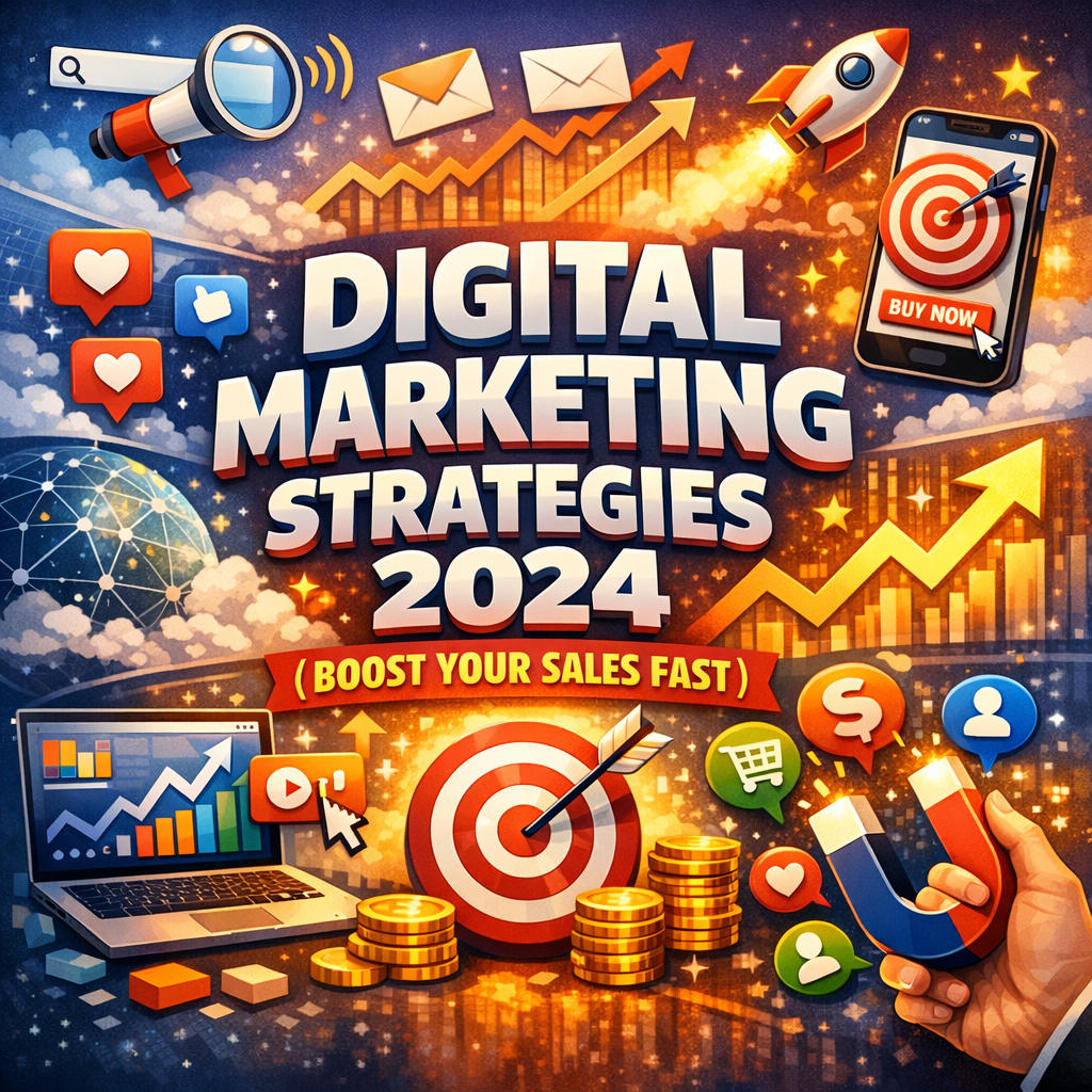 Illustration of Digital Marketing Strategies 2024 (Boost Your Sales Fast)