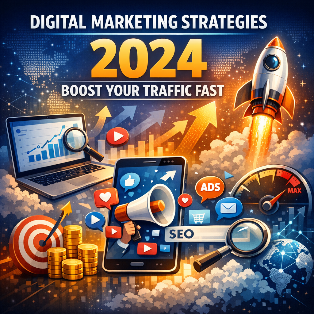 Illustration of Digital Marketing Strategies 2024: Boost Your Traffic Fast