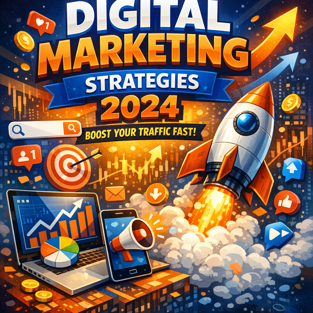 Illustration of Digital Marketing Strategies 2024 (Boost Your Traffic Fast)