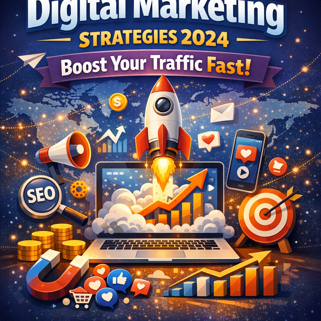 Illustration of Digital Marketing Strategies 2024 (Boost Your Traffic Fast)