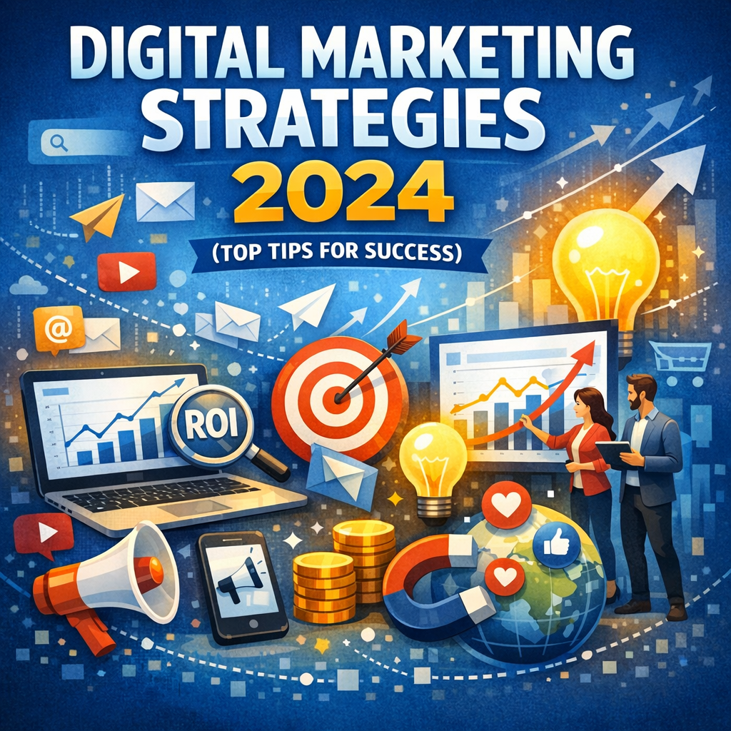 Illustration of Digital Marketing Strategies 2024 (Top Tips for Success)