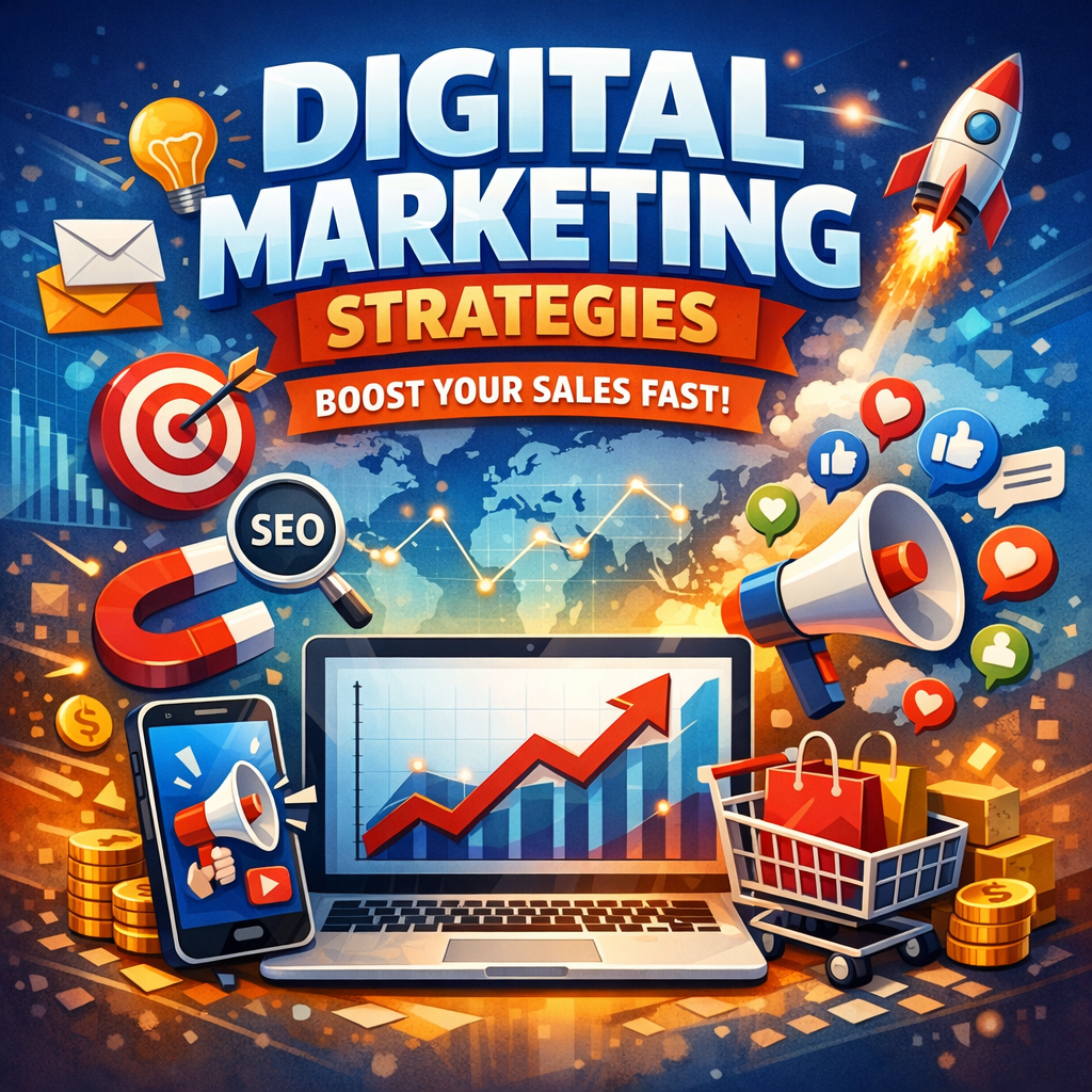 Illustration of Digital Marketing Strategies (Boost Your Sales Fast)