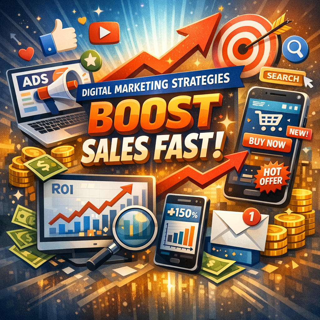 Illustration of Digital Marketing Strategies That Boost Sales Fast (2024 Guide)