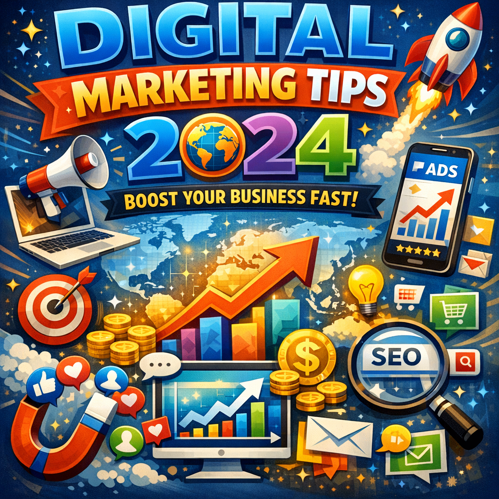 Illustration of Digital Marketing Tips 2024 (Boost Your Business Fast)