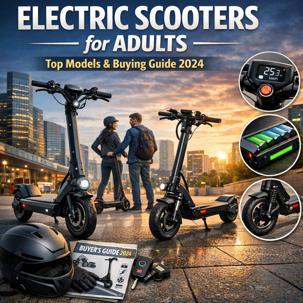 Illustration of Electric Scooters for Adults: Top Models & Buying Guide 2024