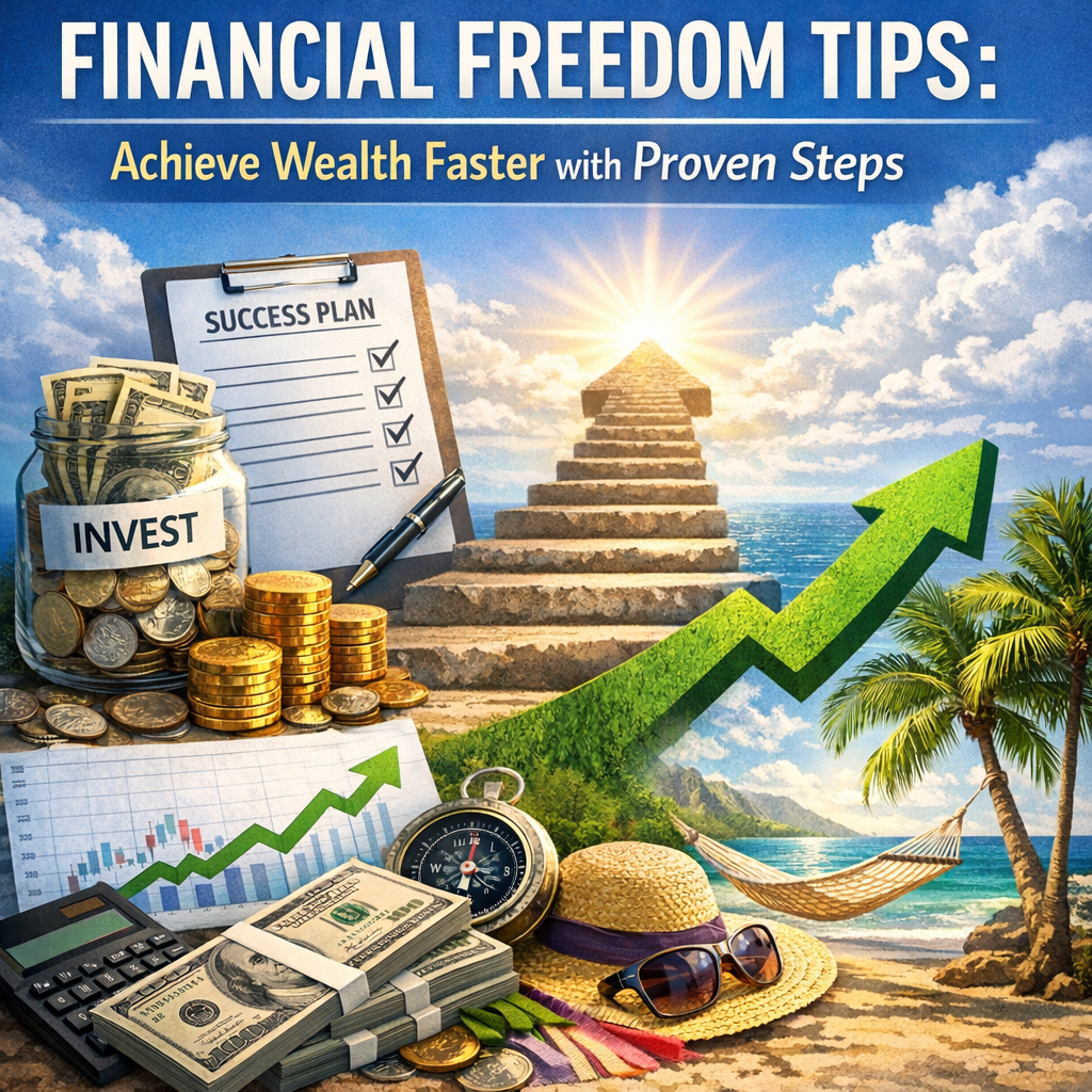 Illustration of Financial Freedom Tips: Achieve Wealth Faster with Proven Steps