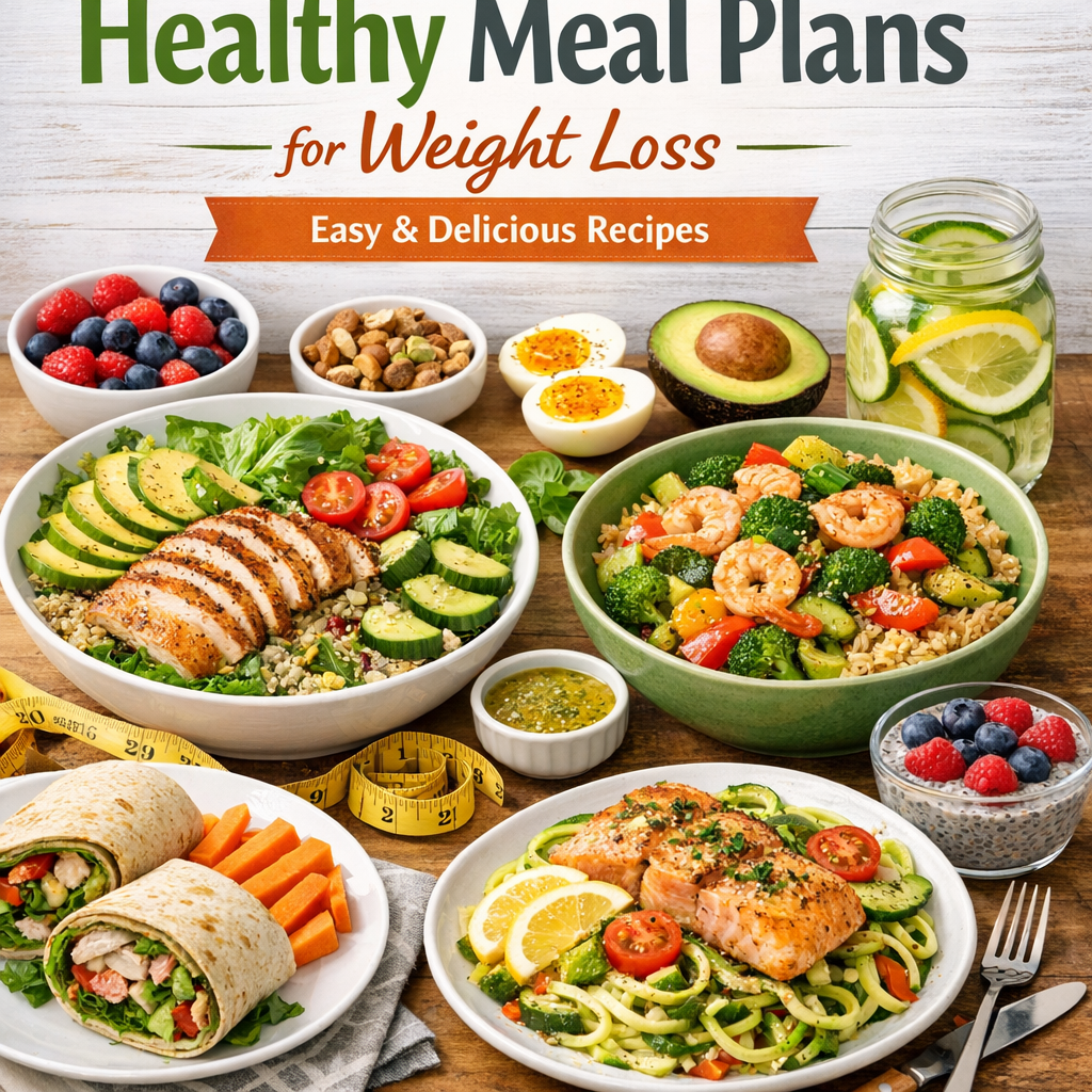 Illustration of Healthy Meal Plans for Weight Loss (Easy & Delicious Recipes)