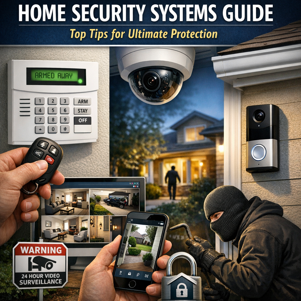 Illustration of Home Security Systems Guide: Top Tips for Ultimate Protection