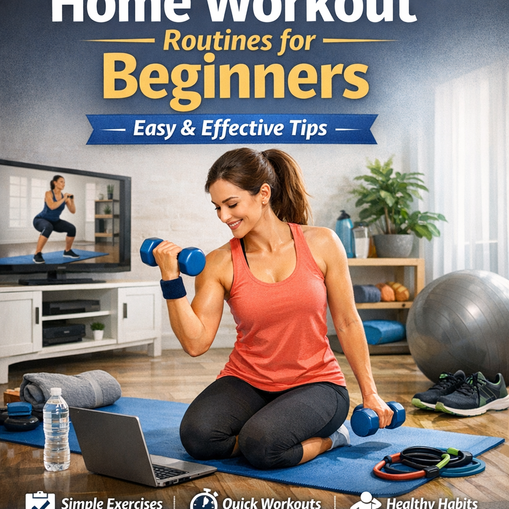 Illustration of Home Workout Routines for Beginners (Easy & Effective Tips)
