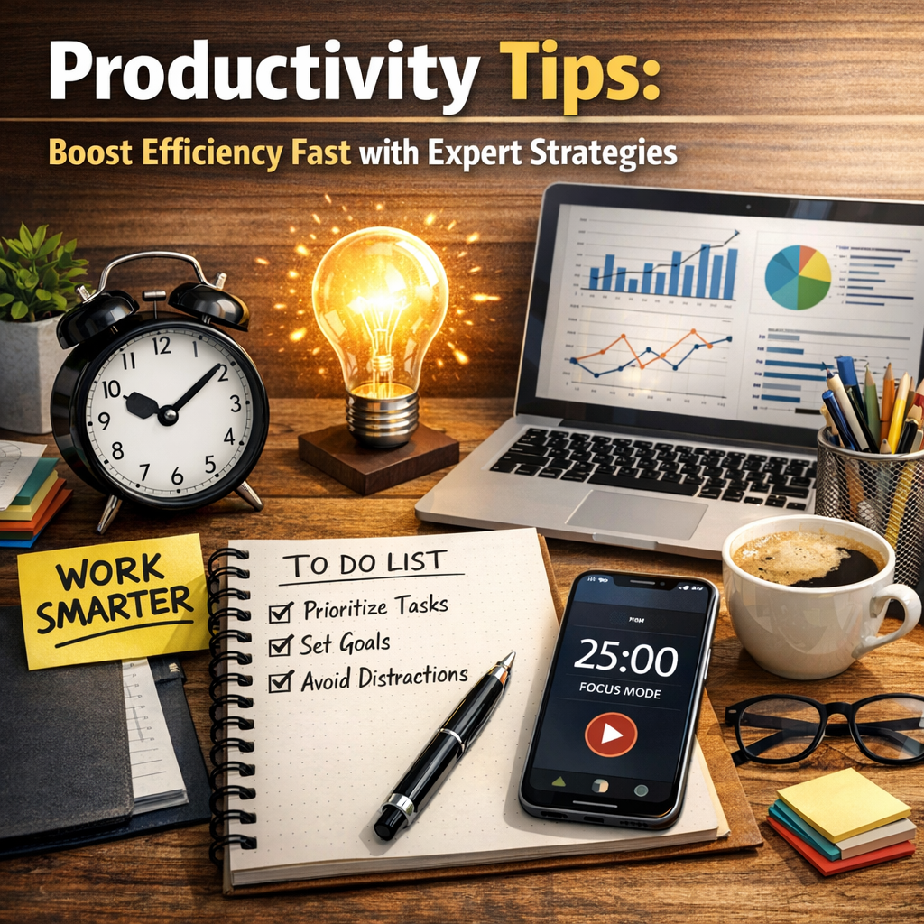 Illustration of Productivity Tips: Boost Efficiency Fast with Expert Strategies