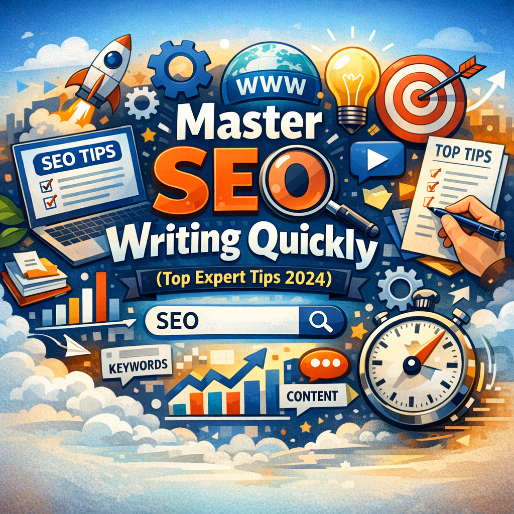 Illustration of SEO Optimized Title: Master SEO Writing Quickly (Top Expert Tips 2024)